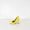 Hermes Neon Yellow Suede Square Heels
