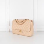 Chanel Beige Jumbo Single Flap Caviar Bag