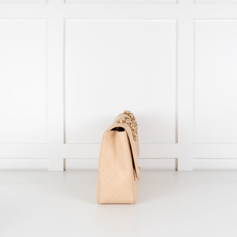 Chanel Beige Jumbo Single Flap Caviar Bag