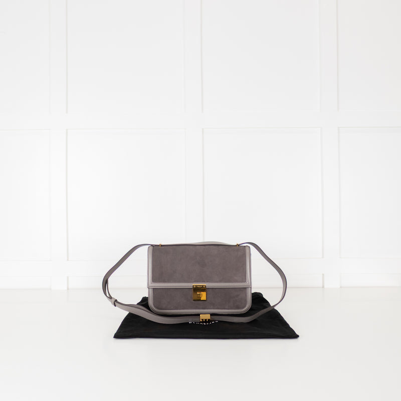 DeMellier Paris Grey Suede Shoulder Bag