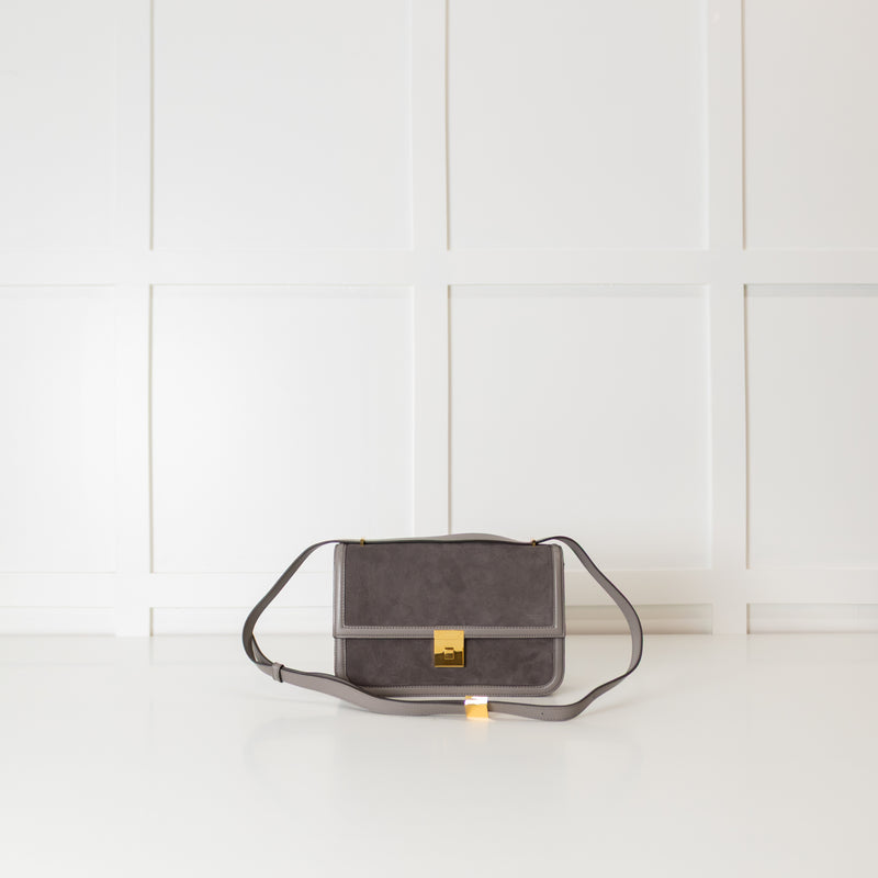 DeMellier Paris Grey Suede Shoulder Bag
