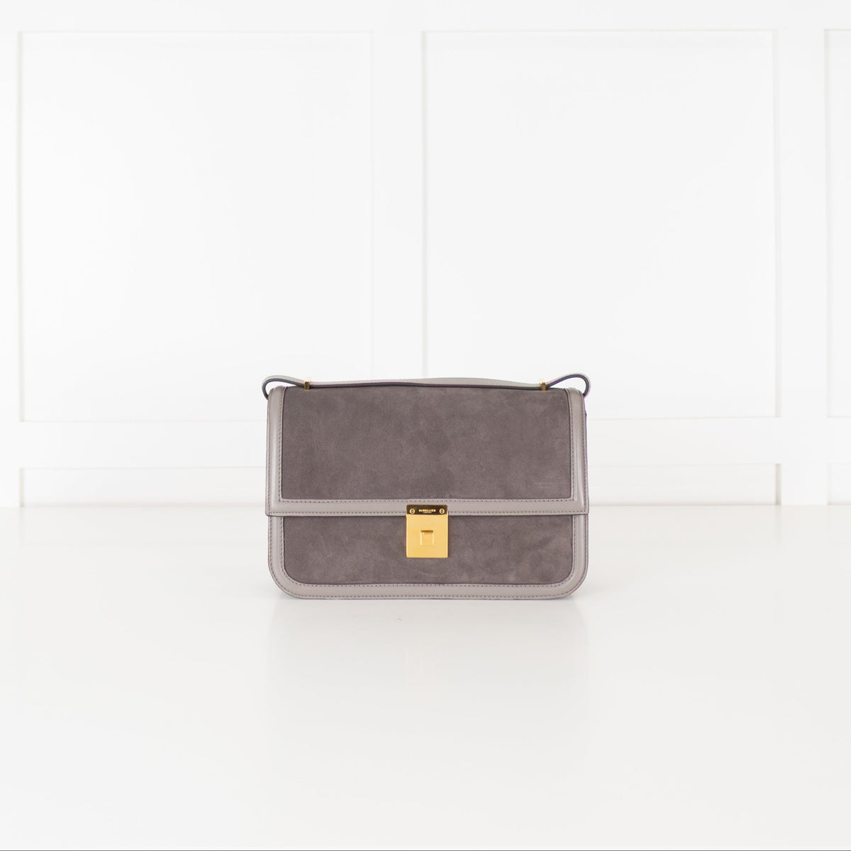 DeMellier Paris Grey Suede Shoulder Bag