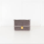 DeMellier Paris Grey Suede Shoulder Bag