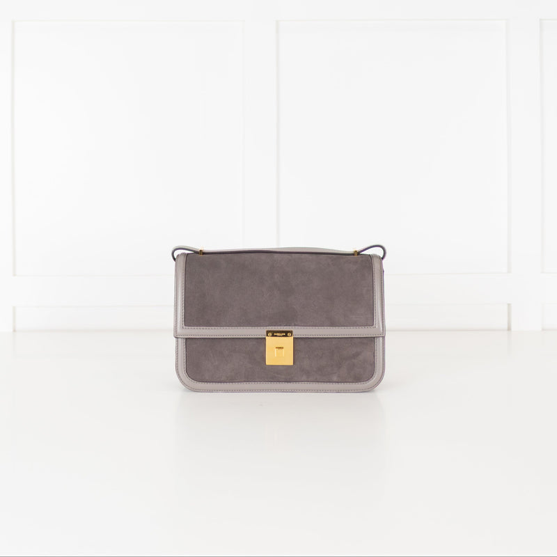 DeMellier Paris Grey Suede Shoulder Bag