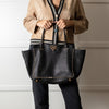 Valentino Black Grained Leather Rockstud Tote Bag