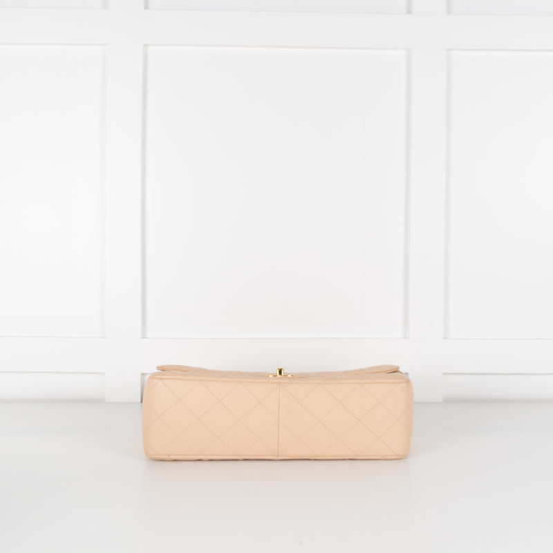 Chanel Beige Jumbo Single Flap Caviar Bag