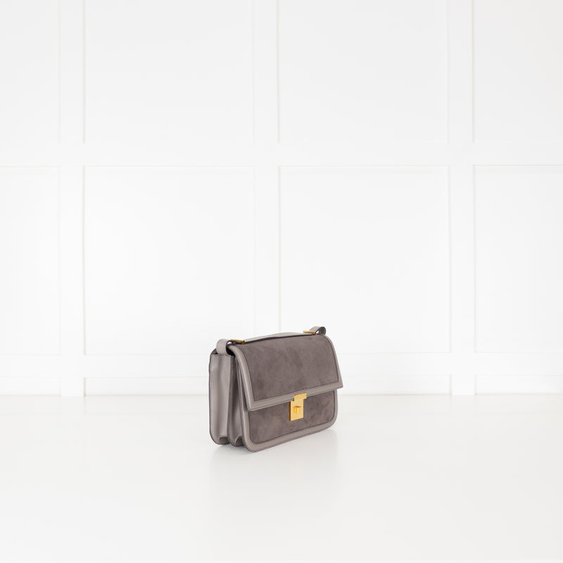 DeMellier Paris Grey Suede Shoulder Bag