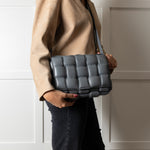 Bottega Veneta Grey Padded Intrecciato Leather Shoulder Bag