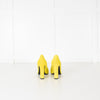 Hermes Neon Yellow Suede Square Heels