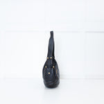 Salvatore Ferragamo Black Grainy Leather Hobo Shoulder Bag