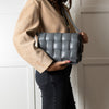 Bottega Veneta Grey Padded Intrecciato Leather Shoulder Bag