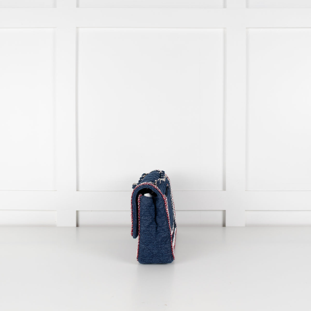 Chanel Blue Denim Quilted Classic Single Flap Bag