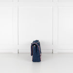 Chanel Blue Denim Quilted Classic Single Flap Bag