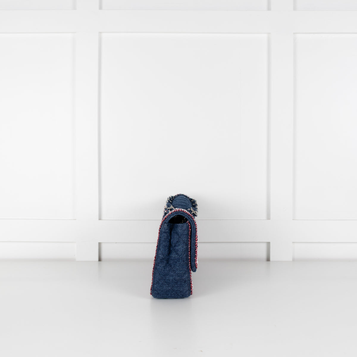 Chanel Blue Denim Quilted Classic Single Flap Bag