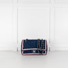 Chanel Blue Denim Quilted Classic Single Flap Bag