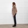 The Frankie Shop Hope Taupe Faux Fur Zip Up Short Jacket