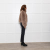 The Frankie Shop Hope Taupe Faux Fur Zip Up Short Jacket