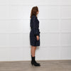 Ganni Black and Blue Lurex Wrap Dress
