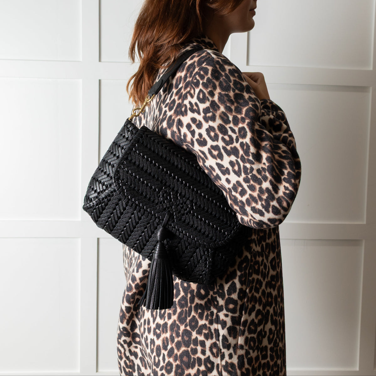 Anya Hindmarch Black Neeson Tassel Woven Bag