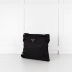 Prada Black Re-Nylon Nylon Crossbody Bag.