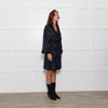 Ganni Black and Blue Lurex Wrap Dress