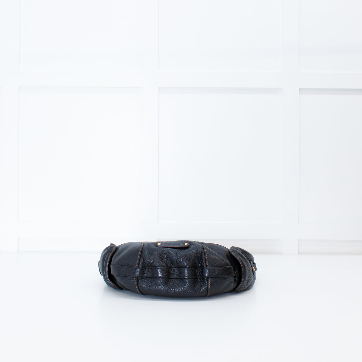 Salvatore Ferragamo Black Grainy Leather Hobo Shoulder Bag