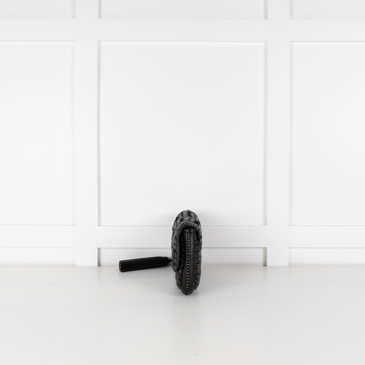 Anya Hindmarch Black Woven Leather Clutch