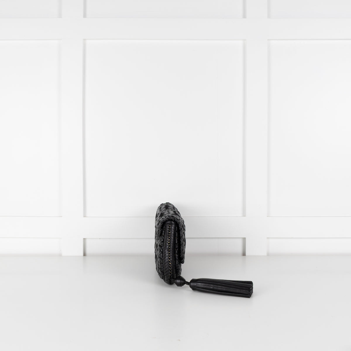 Anya Hindmarch Black Woven Leather Clutch