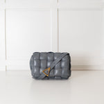 Bottega Veneta Grey Padded Intrecciato Leather Shoulder Bag