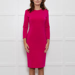 Givenchy Pink Stretch Long Sleeve Column Dress