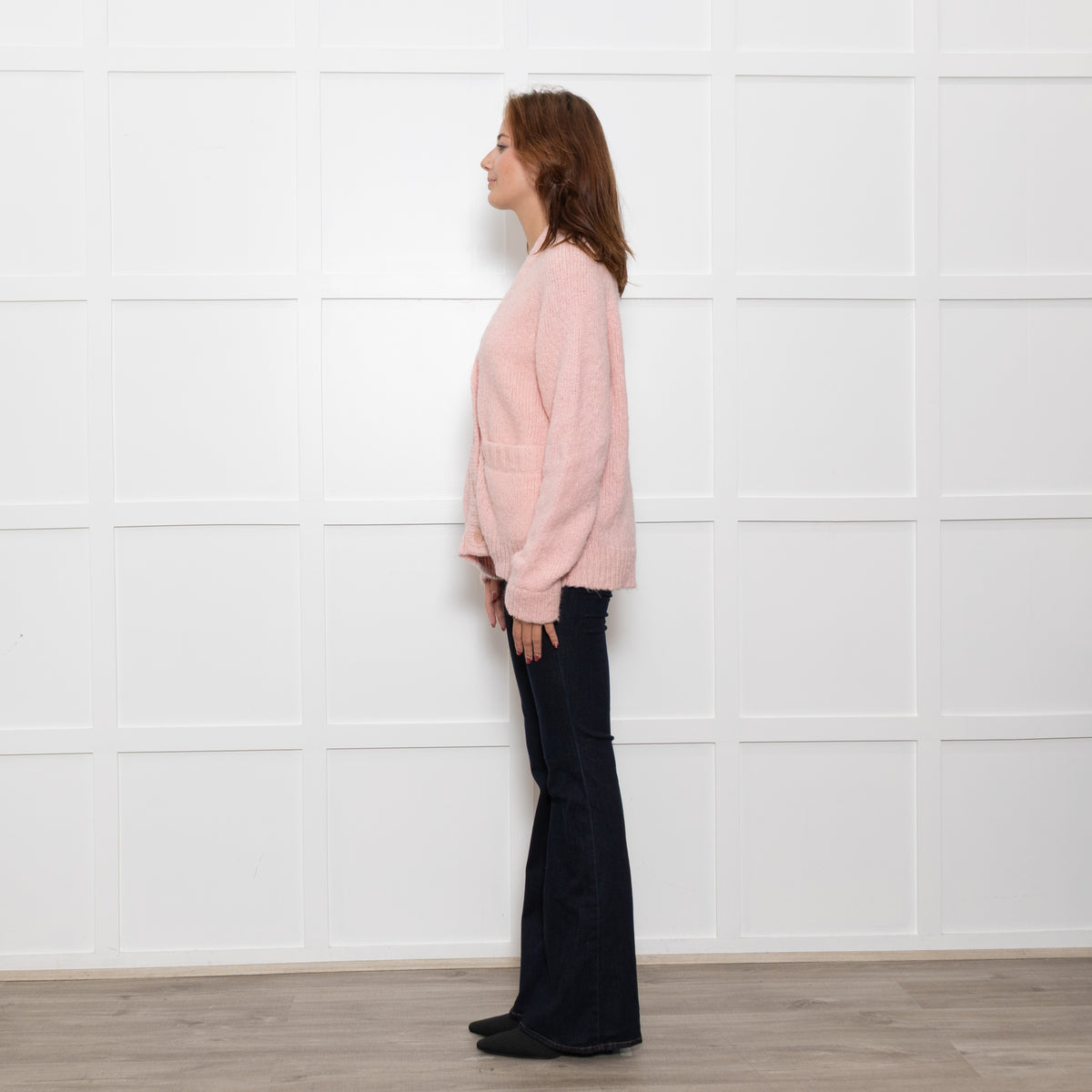 Tibi Pale Pink Wool Blend Cardigan