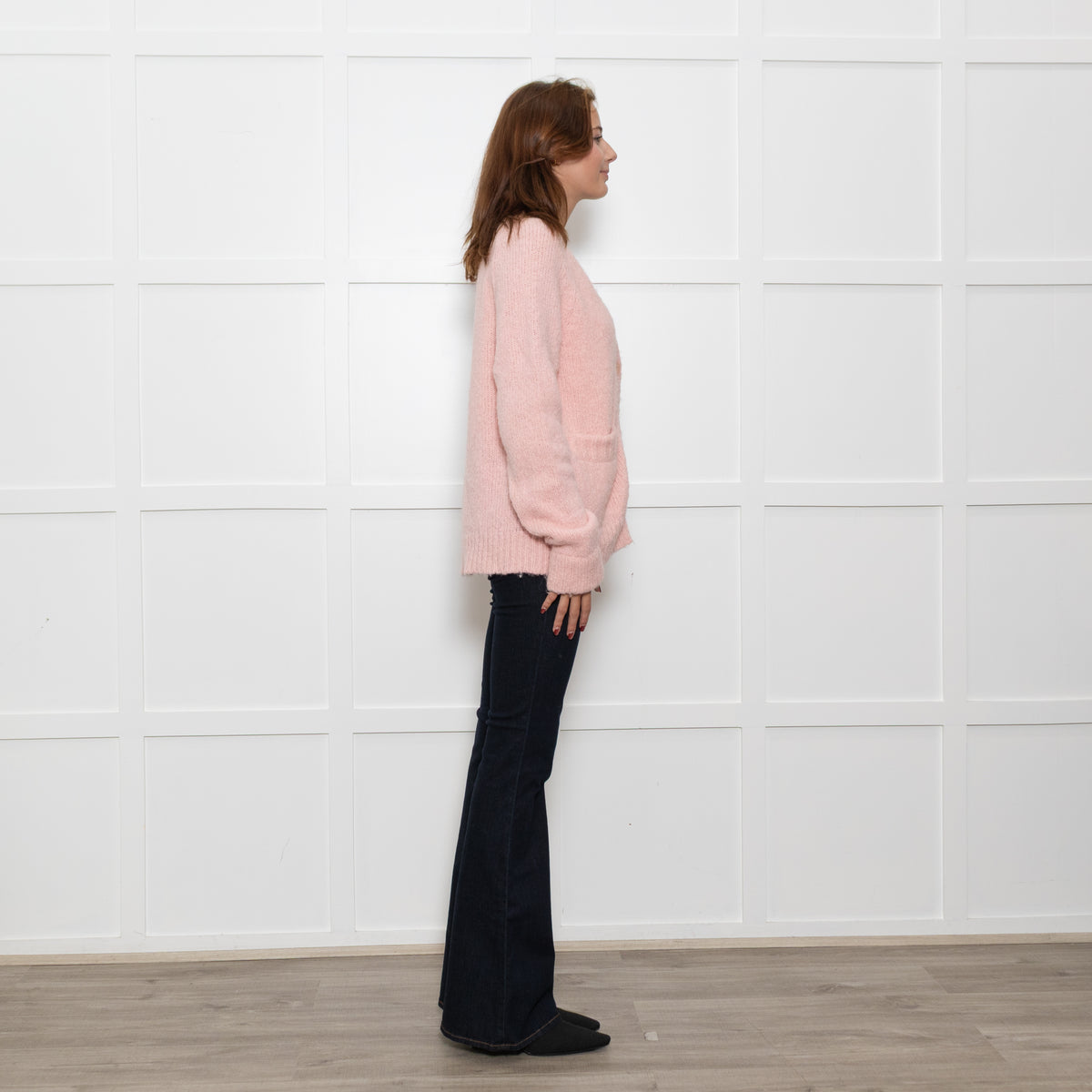 Tibi Pale Pink Wool Blend Cardigan