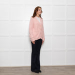 Tibi Pale Pink Wool Blend Cardigan