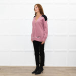 Prada Pink Black Logo Back Wool Oversized Cardigan