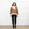 Stand Studio Camel Faux Leather Flight Jacket
