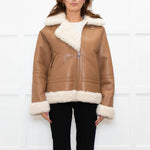 Stand Studio Camel Faux Leather Flight Jacket