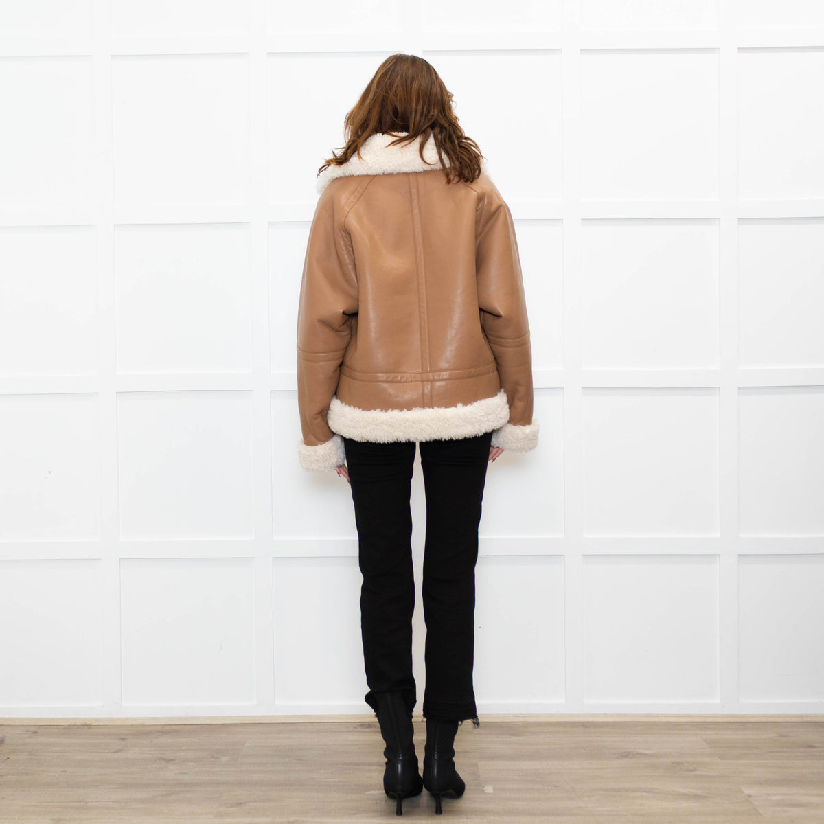 Stand Studio Camel Faux Leather Flight Jacket