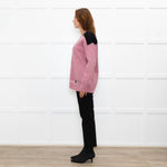 Prada Pink Black Logo Back Wool Oversized Cardigan