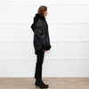 Pa:ge Hooded Aviator Jacket in Black Snoopy Fur