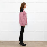 Prada Pink Black Logo Back Wool Oversized Cardigan