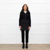 Caractere Black Wool Mix - Puffa KneelengthCoat With Hood