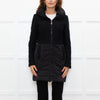 Caractere Black Wool Mix - Puffa KneelengthCoat With Hood