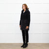 Caractere Black Wool Mix - Puffa KneelengthCoat With Hood