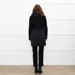 Caractere Black Wool Mix - Puffa KneelengthCoat With Hood