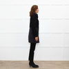 Caractere Black Wool Mix - Puffa KneelengthCoat With Hood