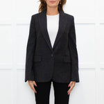 Zadig & Voltaire Grey Wool Mix Jacket With Star Elbows