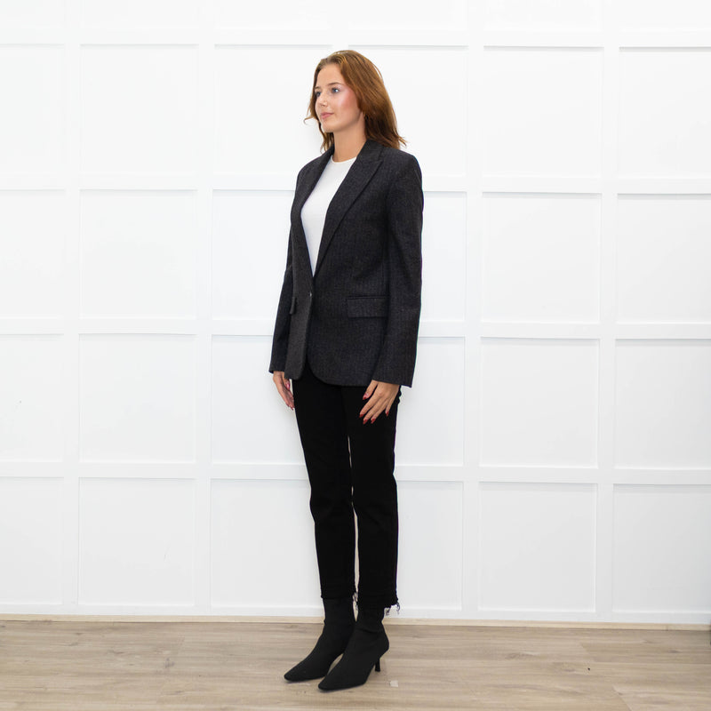 Zadig & Voltaire Grey Wool Mix Jacket With Star Elbows
