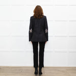 Zadig & Voltaire Grey Wool Mix Jacket With Star Elbows