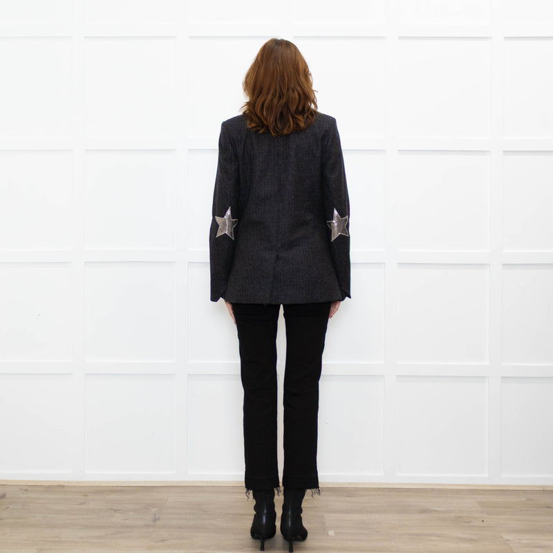 Zadig & Voltaire Grey Wool Mix Jacket With Star Elbows
