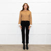Sandro Beige Gold Buttons Wool Blend Cropped Jacket